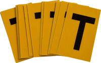imagen de Bradylite 5920-T Etiqueta en forma de letra - T - Negro sobre amarillo - 1 pulg. x 1 1/2 pulg. - B-997