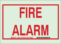 imagen de Brady Bradyglo B-324 Poliéster Rectángulo Cartel de alarma de incendios Blanco - 7 pulg. Ancho x 5 pulg. Altura - 80224