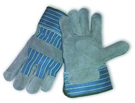 imagen de PIP 82-7763 Blue/Gray/Green Medium Split Cowhide Leather Work Gloves - Wing Thumb - 9.9 in Length - 82-7763/M