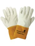 imagen de Global Glove 100MTC White Small Grain Cowhide Welding Glove - Wing Thumb - 100MTC/SM