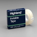 imagen de 3M Highland 6200 Clear Office Tape - 1/2 in Width x 36 yd Length - 07566