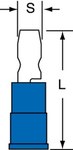 imagen de 3M Scotchlok MNG14-156DMX-A Azul Unido Nailon Terminal de desconexión rápida embutido - Longitud 0.87 pulg. - 58868