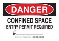 imagen de Brady B-555 Aluminio Rectángulo Letrero de espacio restringido Blanco - 10 pulg. Ancho x 7 pulg. Altura - 123641