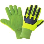 imagen de Global Glove Cotton Corded with Impact Protection Verde Un tamaño Algodón/Poliéster Guantes de trabajo - C19GCPB
