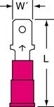 imagen de 3M Highland MTV18-187Q Rojo Unido Vinilo Terminal de desconexión rápida embutido - Longitud 0.85 pulg. - 60030