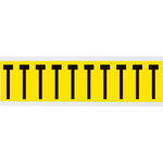 imagen de Brady 3440-T Etiqueta en forma de letra - T - Negro sobre amarillo - 7/8 pulg. x 2 1/4 pulg. - B-498