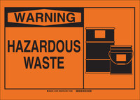 imagen de Brady B-401 Poliestireno Rectángulo Letrero de material peligroso Naranja - 14 pulg. Ancho x 10 pulg. Altura - 26595