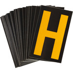 imagen de Bradylite 5890-H Etiqueta en forma de letra - H - Amarillo sobre negro - 1 3/8 pulg. x 1 7/8 pulg. - B-997