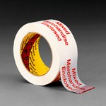 imagen de 3M Scotch 3775 White Printed Box Sealing Tape - Pattern/Text = MIXED MERCHANDISE ENCLOSED - 48 mm Width x 100 m Length - 1.9 mil Thick - 72458