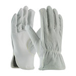 imagen de PIP 68-163SB Gray/White Small Grain, Split Cowhide Leather Driver's Gloves - Keystone Thumb - 8.8 in Length - 68-163SB/S