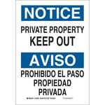 imagen de Brady B-401 Poliesterino de alto impacto Rectángulo Cartel de área restringida Blanco - 7 pulg. Ancho x 10 pulg. Altura - Idioma Inglés/Español - 125056