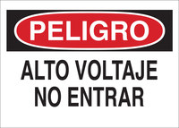 imagen de Brady B-120 Poliéster reforzado con fibra de vidrio Rectángulo Cartel de seguridad eléctrica Blanco - 10 pulg. Ancho x 7 pulg. Altura - Idioma Español - 39531