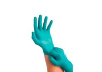 imagen de Ansell TouchNTuff 92-616 Blue Medium Powder Free Disposable Gloves - Food Grade - 9 in Length - Rough Finish - 3 mil Thick - 586314