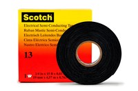 imagen de 3M Scotch 13 Black Conductive Tape - 3/4 in Width x 10 ft Length - 30 mil Thick - Electrically Conductive - 53115