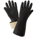 imagen de Global Glove FrogWear 240CT Negro Mediano Neopreno Apoyado Guantes resistentes a productos químicos - acabado Grabado en diamante - Longitud 12 pulg. - 816368-02741