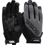 imagen de PIP Boss 120-MG1220T Gray Small Synthetic Leather Mechanic's Gloves - Silicone Palm & Fingers Coating - 120-MG1220T/S