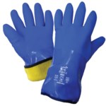 imagen de Global Glove FrogWear 8490 Azul Mediano PVC Guante para condiciones frías - Insulación Felpa - acabado Áspero - Longitud 12 pulg. - 8490-t md