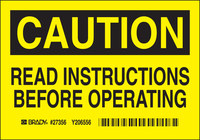 imagen de Brady B-946 Vinilo Rectángulo Cartel de seguridad del equipo Amarillo - 14 pulg. Ancho x 10 pulg. Altura - 27356