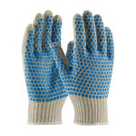 imagen de PIP 37-C110BB Blue/White Large Cotton/Polyester General Purpose Gloves - PVC Brick Pattern Both Sides Coating - 10 in Length - 37-C110BB/L