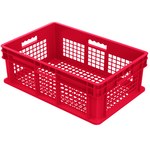 imagen de Akro-mils Contenedor de pared recta 37608 - Rojo - Polímero de grado industrial - 23 3/4 pulg. x 15 3/4 pulg. x 8 1/4 pulg. - 37608 RED