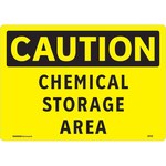 imagen de Brady Vinilo Rectángulo Señal de almacenamiento de productos químicos Amarillo - 10 pulg. Ancho x 7 pulg. Altura - 102458
