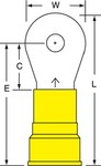 imagen de 3M Scotchlok MN4-10RK Amarillo Soldado Nailon Terminal de anillo soldado - Longitud 1.74 pulg. - Ancho 0.68 pulg. - 08277