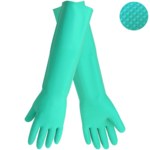 imagen de Global Glove 522 Verde Grande Nitrilo No compatible Guantes resistentes a productos químicos - Longitud 19 pulg. - 522 lg