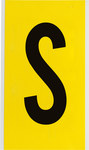 imagen de Brady S3470- Etiqueta en forma de letra - S - Negro sobre amarillo - 5 pulg. x 9 pulg. - B-498
