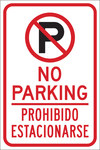 imagen de Brady B-959 Aluminio Rectángulo Cartel de información, restricción y permiso de estacionamiento Blanco - Reflectante - 141819