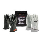 imagen de PIP Novax 150-SK Black 9 Goatskin Leather/Rubber Electrical Glove Kit - 11 in Length - 150-SK-0/9