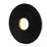 imagen de 3M 4516 Black Single Sided Foam Tape - 1/2 in Width x 36 yd Length - 1/16 in Thick - 03307