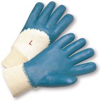 imagen de West Chester 4050 Blue XL Cotton Work Gloves - Nitrile Palm Only Coating - 10.63 in Length - Smooth Finish - 4050/XL