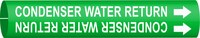 imagen de Brady 4040-F Marcador de tubería con correa - 6 pulg. to 7 7/8 pulg. - Agua - Plástico - Blanco sobre verde - B-915