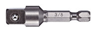 imagen de Vega Tools 1/4 pulg. Unidad Hex Adaptador 175ADB38 - 3/8 pulg. cuadrado macho - 3 pulg. Longitud - Acero S2 Modificado - Gris Gunmetal acabado - 00423
