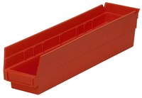 imagen de Akro-mils 123 cu in Rojo Polímero de grado industrial Estante Contenedor de almacenamiento - longitud 17 7/8 pulg. - Ancho 4 1/8 pulg. - Altura 4 pulg. - Compartimientos 1 - 30128 RED