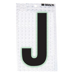 imagen de Brady 3000-J Etiqueta en forma de letra - J - Negro sobre plateado - 1 1/2 pulg. x 2 3/8 pulg. - B-309