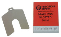 imagen de Precision Brand 300 Series Stainless Steel Slotted Shim - 2 in Width x 2 in Length x 0.187 in Thick - 5/8 in Slot - 42270