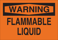 imagen de Brady B-302 Poliéster Rectángulo Cartel de material inflamable Naranja - 10 pulg. Ancho x 7 pulg. Altura - Laminado - 85221