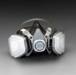 imagen de 3M 5000 Series 52P71 P95 Respirador de careta de media máscara 66069 - tamaño Mediano - Gris - Elastómero termoplástico - 4 puntos suspensión