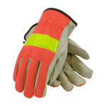 imagen de PIP 125-368 Orange/White/Yellow Small Grain Pigskin Cotton/Leather Driver's Gloves - Keystone Thumb - 9 in Length - 125-368/S