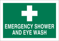 imagen de Brady B-302 Poliéster Rectángulo Cartel de lavado de ojos y ducha Verde - 10 pulg. Ancho x 7 pulg. Altura - Laminado - 29067