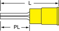 imagen de 3M Scotchlok MVU10-55PX-A Yellow Butted Vinyl Butted Pin Terminal - 1.06 in Length - 0.55 in Pin Length - 0.25 in Max Insulation Outside Diameter - 0.135 in Inside Diameter - 0.11 in Pin Diameter - 58