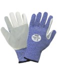 imagen de Global Glove Samurai CR900LF Azul/Blanco Grande HDPE/Cuero Grano Cuero vacuno Guantes resistentes a cortes - cr900lf lg