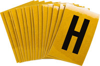 imagen de Bradylite 5920-H Etiqueta en forma de letra - H - Negro sobre amarillo - 1 pulg. x 1 1/2 pulg. - B-997