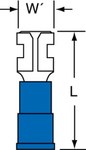 imagen de 3M Scotchlok MNG14-187DFX Azul Unido Nailon Terminal de desconexión rápida embutido - Longitud 0.77 pulg. - 58672