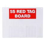 imagen de Brady Acrílico Rectángulo Cartel de tablero de etiqueta roja Blanco - 16 pulg. Ancho x 12 pulg. Altura - 122048