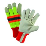 imagen de West Chester Yellow/Black/Orange Large Grain Pigskin Cold Condition Gloves - Wing Thumb - Thinsulate Insulation - HVY1555/L