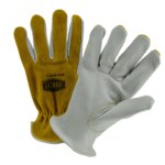 imagen de West Chester IronCat Blanco/tostado Mediano Cuero vacuno Guante para soldadura - Pulgar montado - 662909-404589