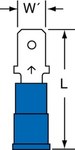 imagen de 3M Scotchlok MNG14-187DMX Azul Agarre de aislamiento Nailon Terminal de desconexión rápida de agarre de aislamiento - Longitud 0.84 pulg. - 58677