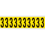 imagen de Brady 3440-3 Etiqueta de número - 3 - Negro sobre amarillo - 7/8 pulg. x 2 1/4 pulg. - B-498